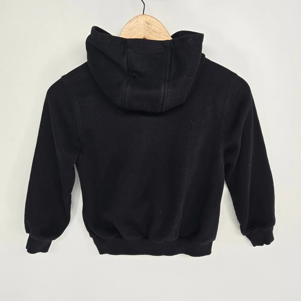 Nike‎ Hoodie Kids 7 Black Blue Teal Graphic Logo Fleece Pullover Sweatshirt